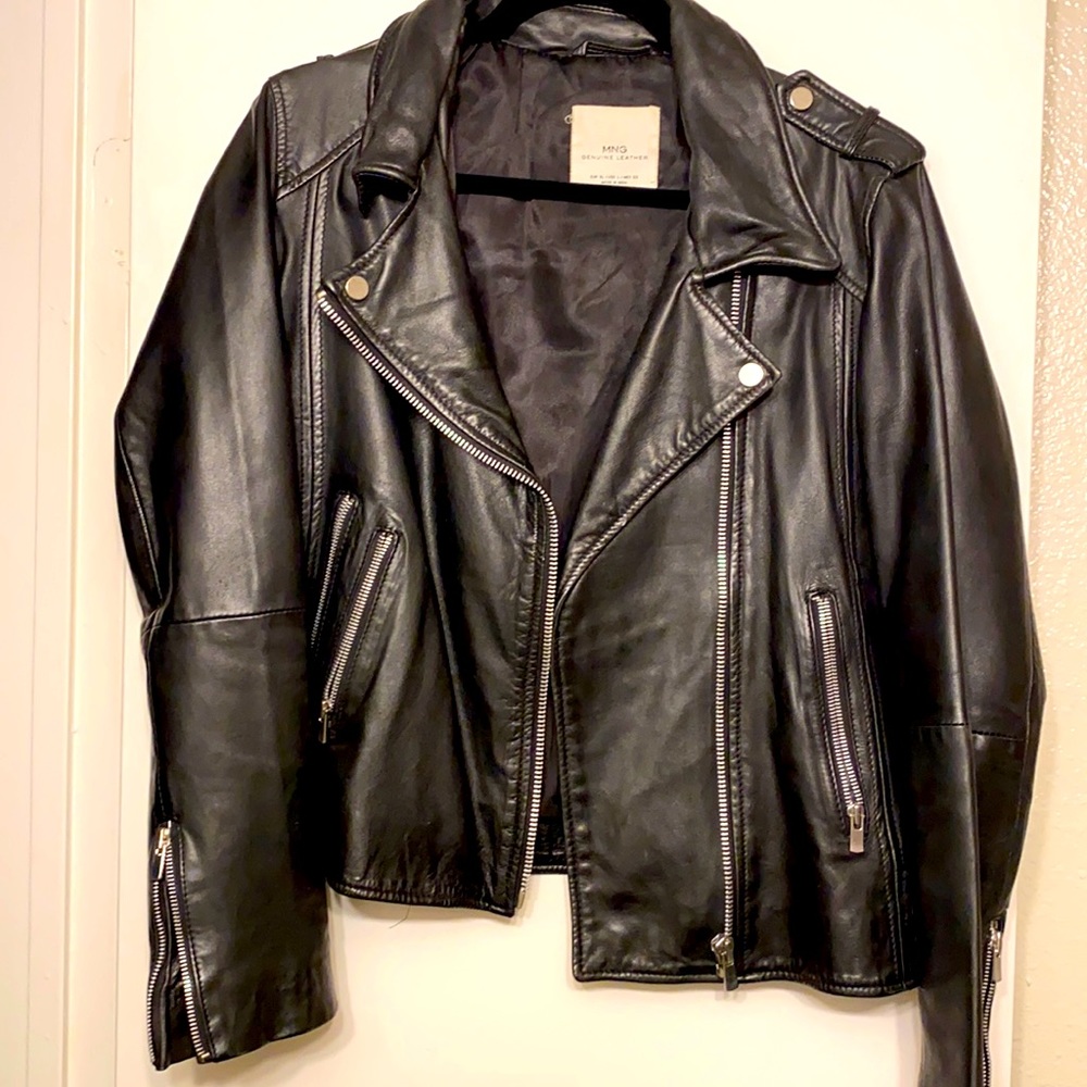 MNG genuine leather jacket